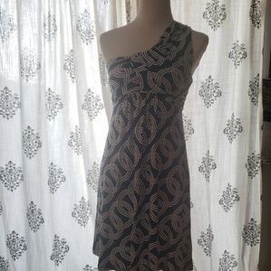 Tart Navy Blue & White one shoulder Dress nwot Med